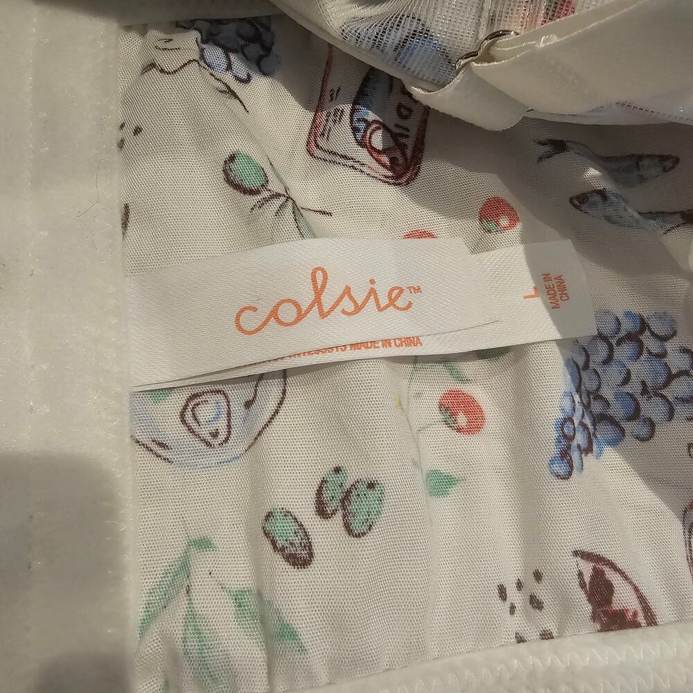 Closie NWT L Fruit Print Bustier Crop Top Cottagecore Coquette Summer Corset - Picture 4 of 13